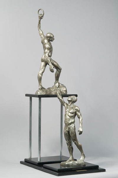 Chain of Success right view bronze sculpture