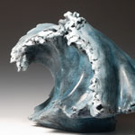 "Indomitable" ocean wave bronze sculpture by Gregory Reade