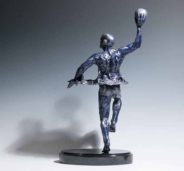 Taking the Shot sculpture of a water polo player right view